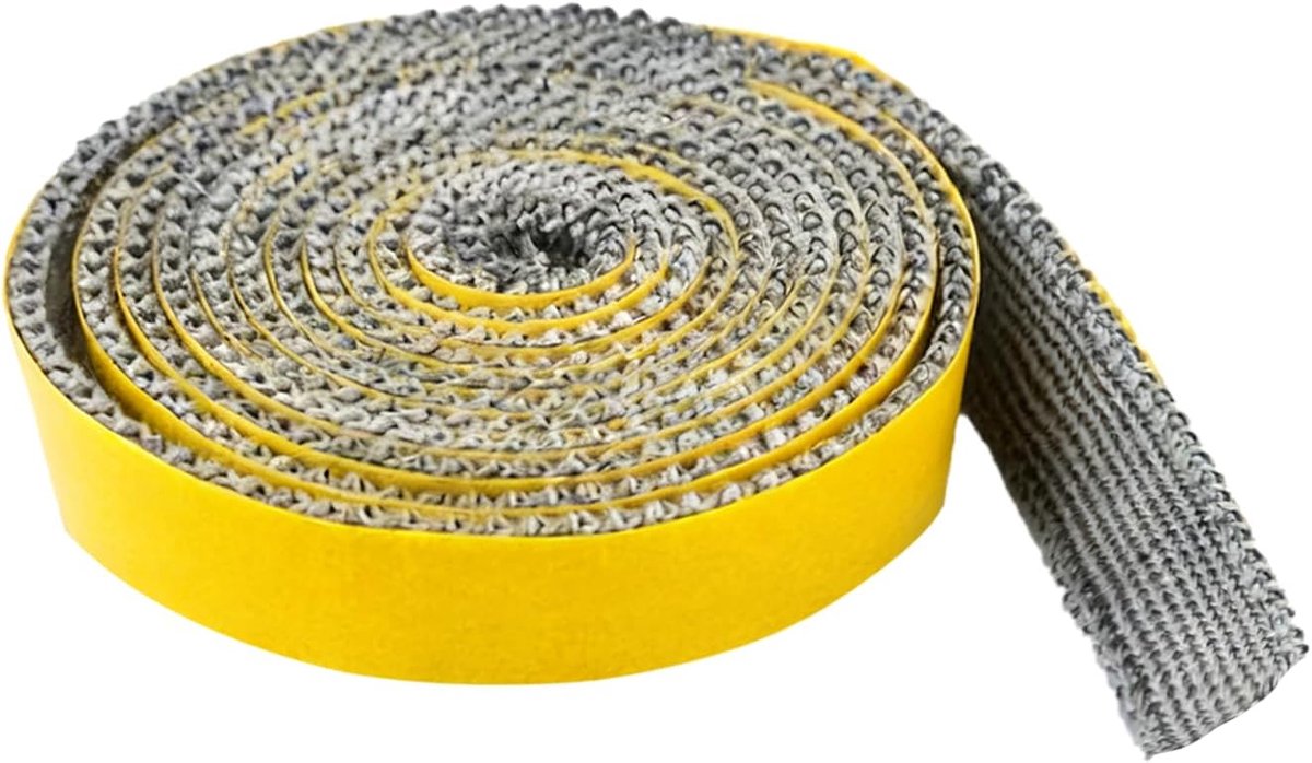Hittebestendige zelfklevende afdichting 3 mm x 10 mm - gevlochten - voorkomt rooklekkage - ideaal voor open haard - SnelShoppen