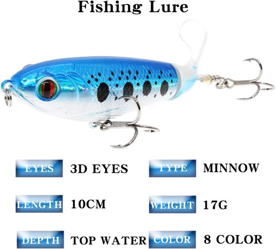 Vissen Lure - Kunst Aas - Bovenwater Vissen - Zachte Roterende Staart - 10 cm - NO1 van VISSEN — afbeelding 4
