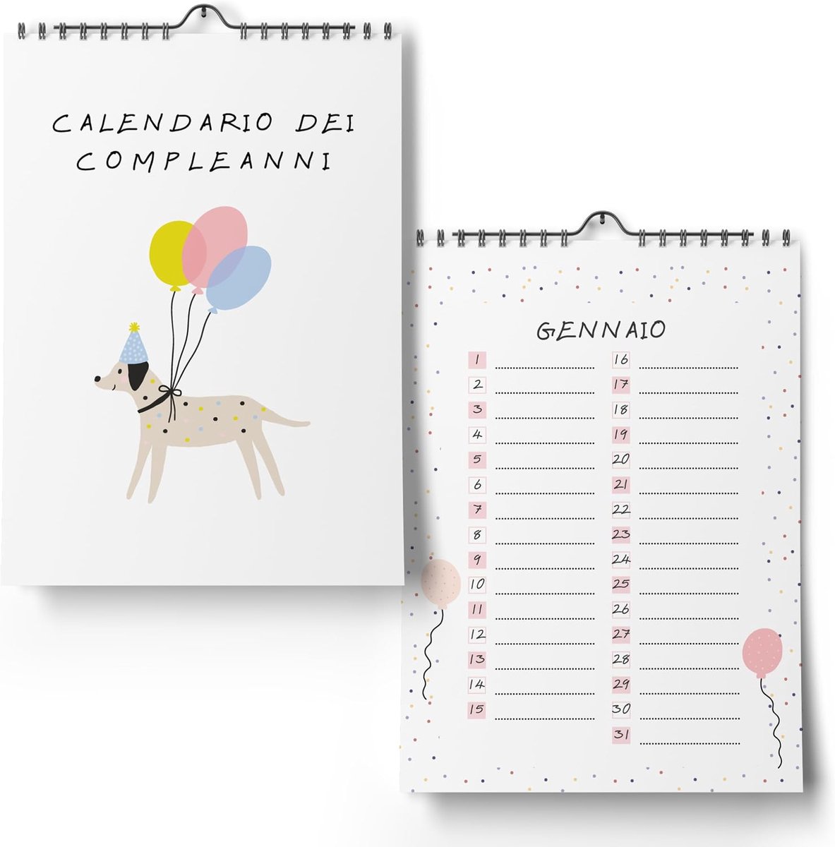 SnelShoppen - Jaaronafhankelijk Verjaardagskalender - Duurzame Ongeplande Kalender A5 voor het Noteren van Verjaardagen - Altijd Up-to-Date