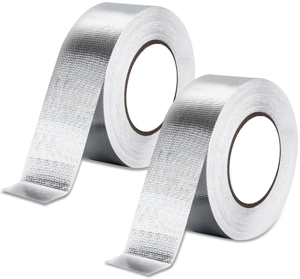 Pack of 2 Aluminium Adhesive Tapes, Heat Resistant Adhesive Tape, Silver, Aluminium Tape, Self-Adhesive, Insulation - ShopVlot