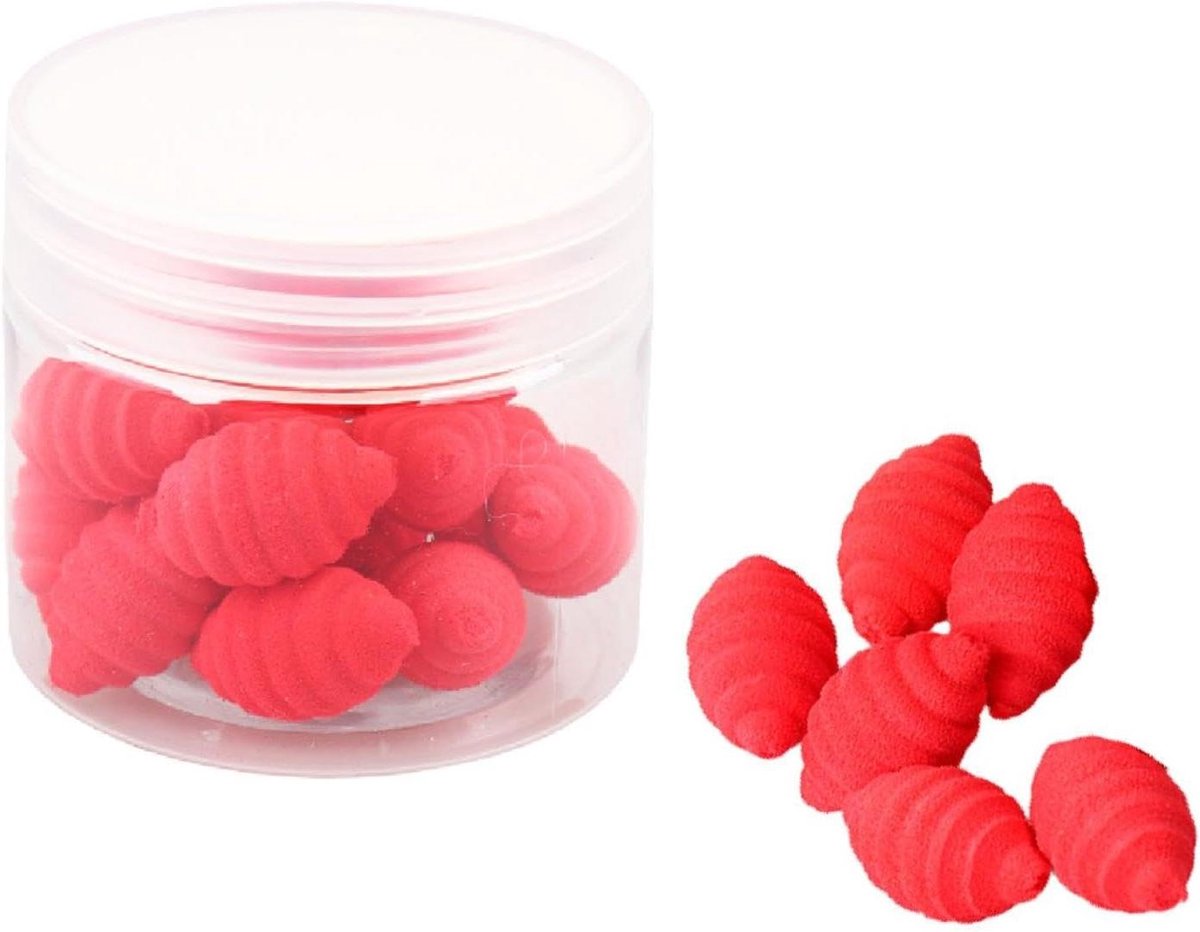 Drijvend Vis aas - Krabaas Boilies - Karpervissen - Levendige Kleur - 15 stuks - Rood