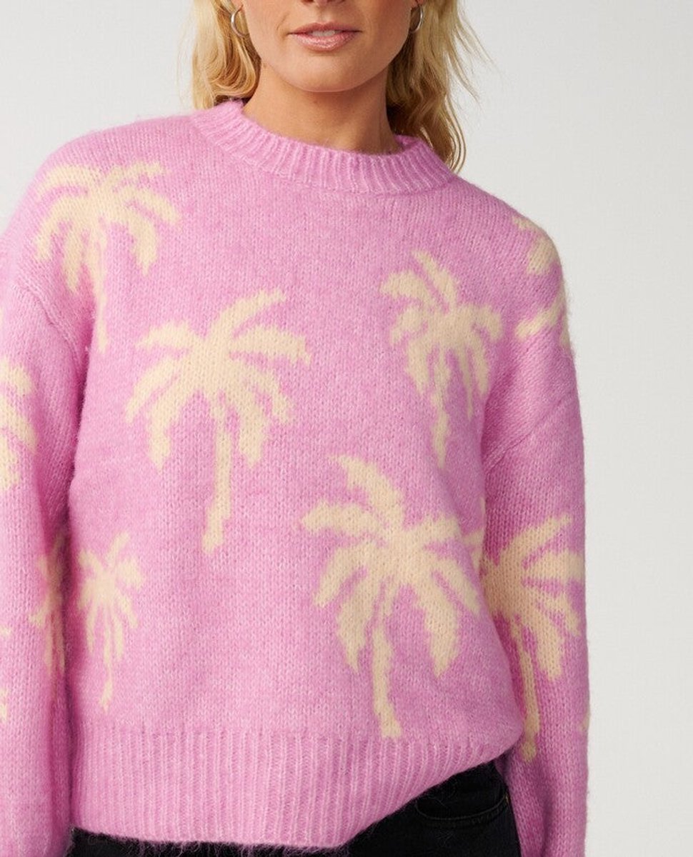 Rip Curl Retro Swell Palm Jacquard Crew Lilac Roze