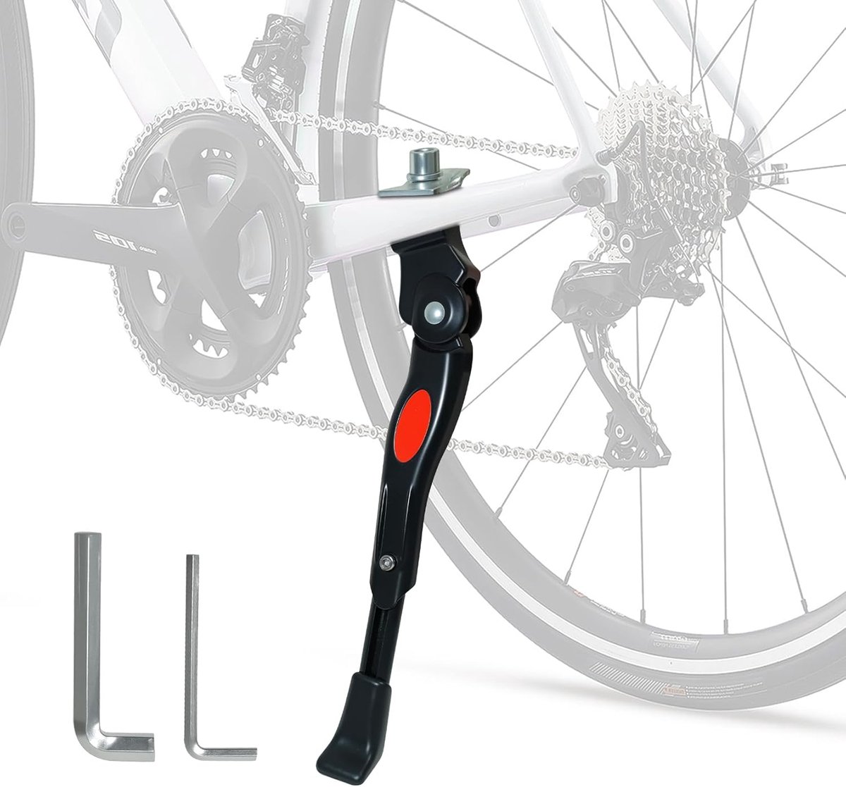 fietsstandaard, 20-26 inch, in hoogte verstelbaar, stabiel met antislip rubberen voet voor kinderfiets, mountainbike, e-bike, trekkingfiets, racefiets, universele zijstandaard