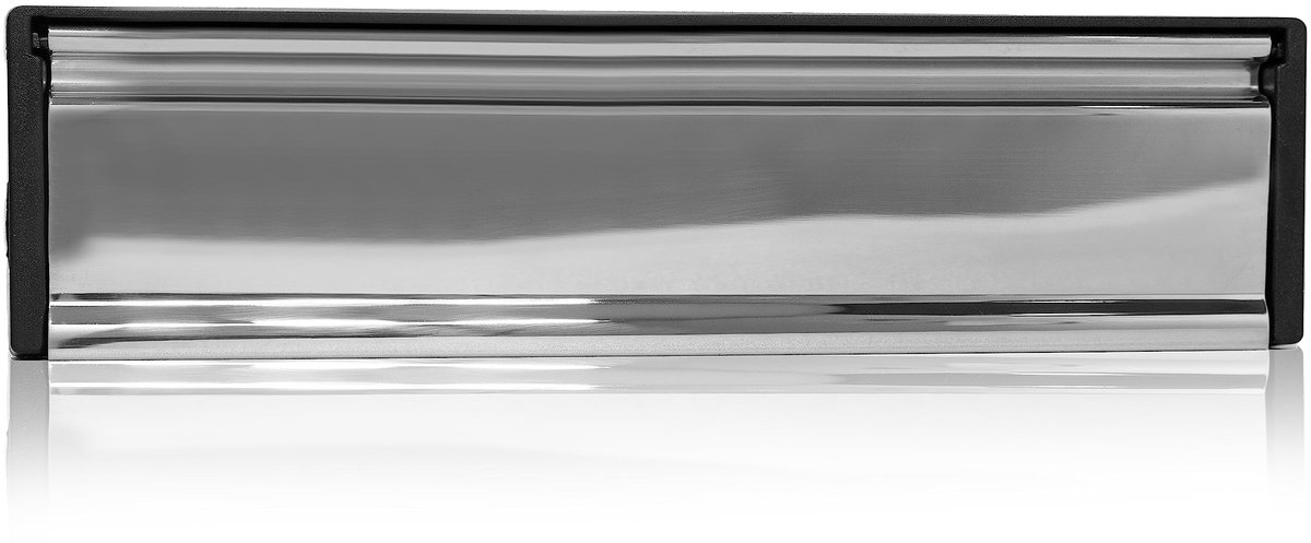 SnelShoppen - Premium Brievenbus 10 Inch Gepolijst Chroom - Tochtbestendige Postbus Met Telescopische Mouwen Voor UPVC-Deuren 20-40 mm Deurdikte