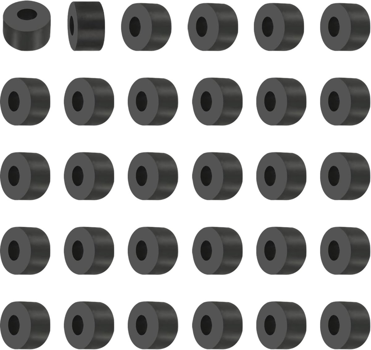 Multifunctionele rubberen spacers, 30 stuks, 0,5 inch x 0,5 inch Od x 0,3 inch T-isolatiepads, rond, neopreen, bussen, rubber, isolatie, afstandsschijven voor Hvac-bouten, accessoires