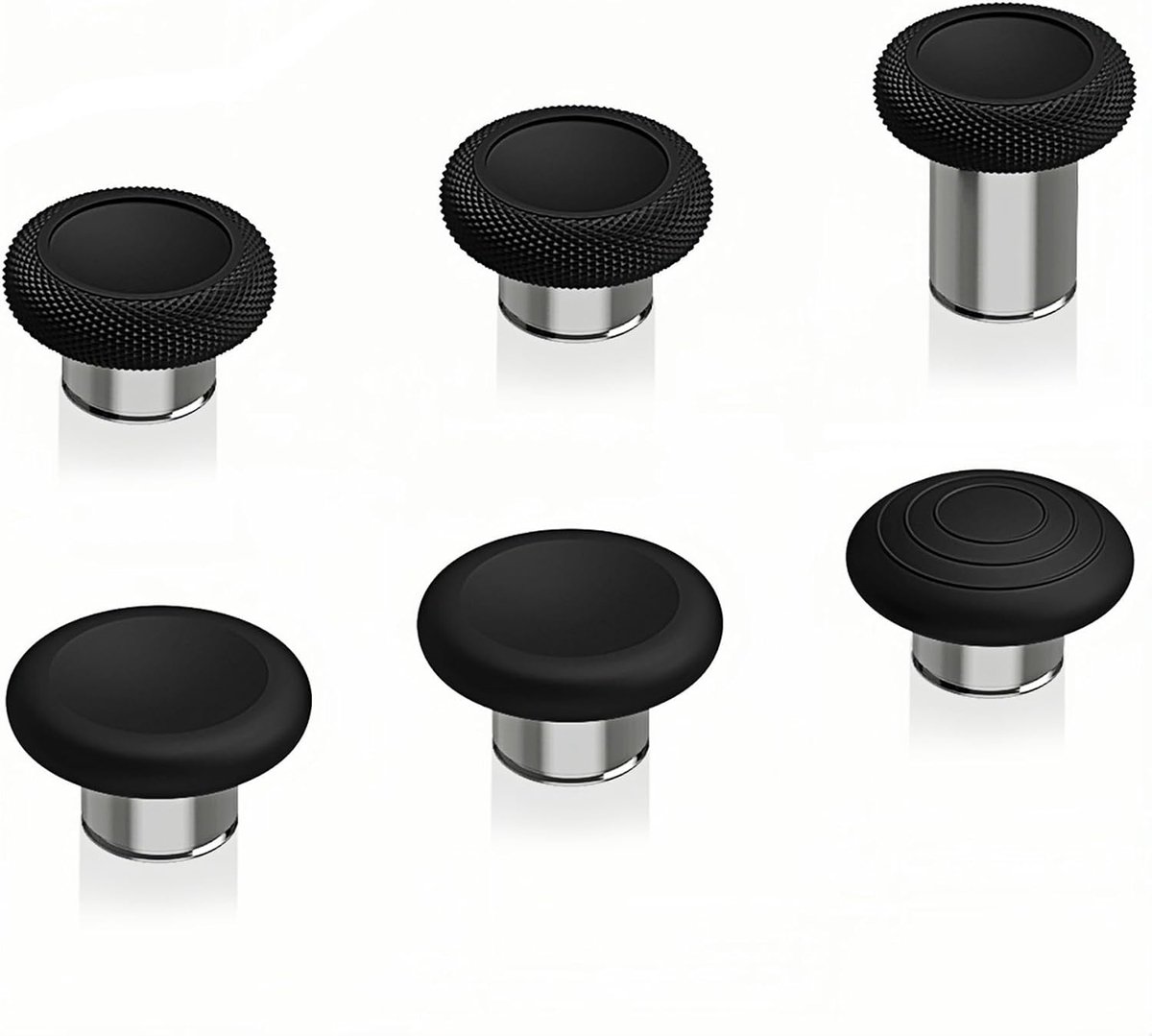 eXtremeRate 6-in-1 Metalen Vervangende Thumbsticks Greep, Verwissel Magnetische Joysticks voor Xbox One Elite Series 2 & Xbox Elite 2 Core Controller (model 1797) - Zwart