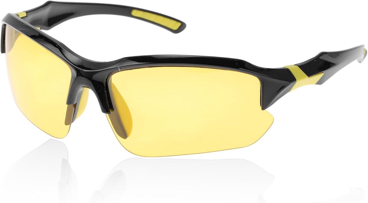 1 stuk motorbril anti-reflectie Tri-acetaat cellulose PC lens geel frame zwart geel