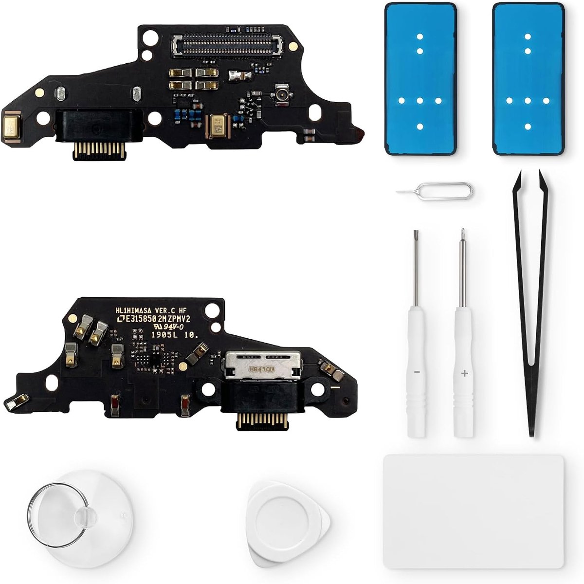 vervanging voor Huawei Mate 20 oplaadpoort USB oplaadaansluiting microfoon hoofdtelefoonaansluiting met reparatieset