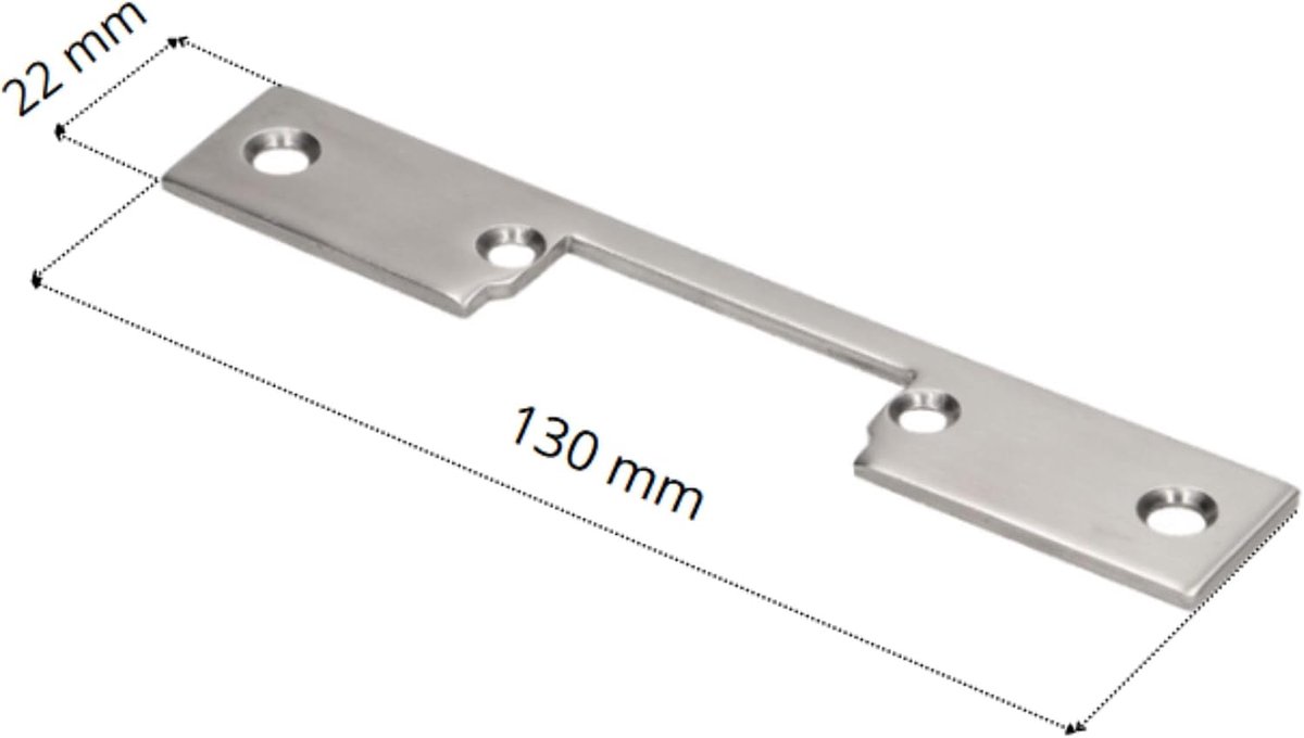 EZ-4001SK1 Sluitplaat voor E-opener (rechts links 22/130/3 mm)