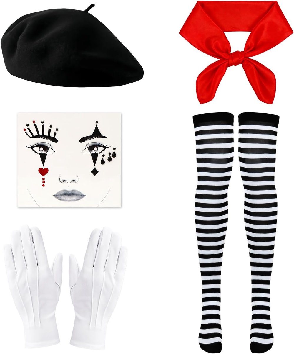 Mimo-kostuum voor dames, Mimo-accessoires voor carnaval, kostuum
