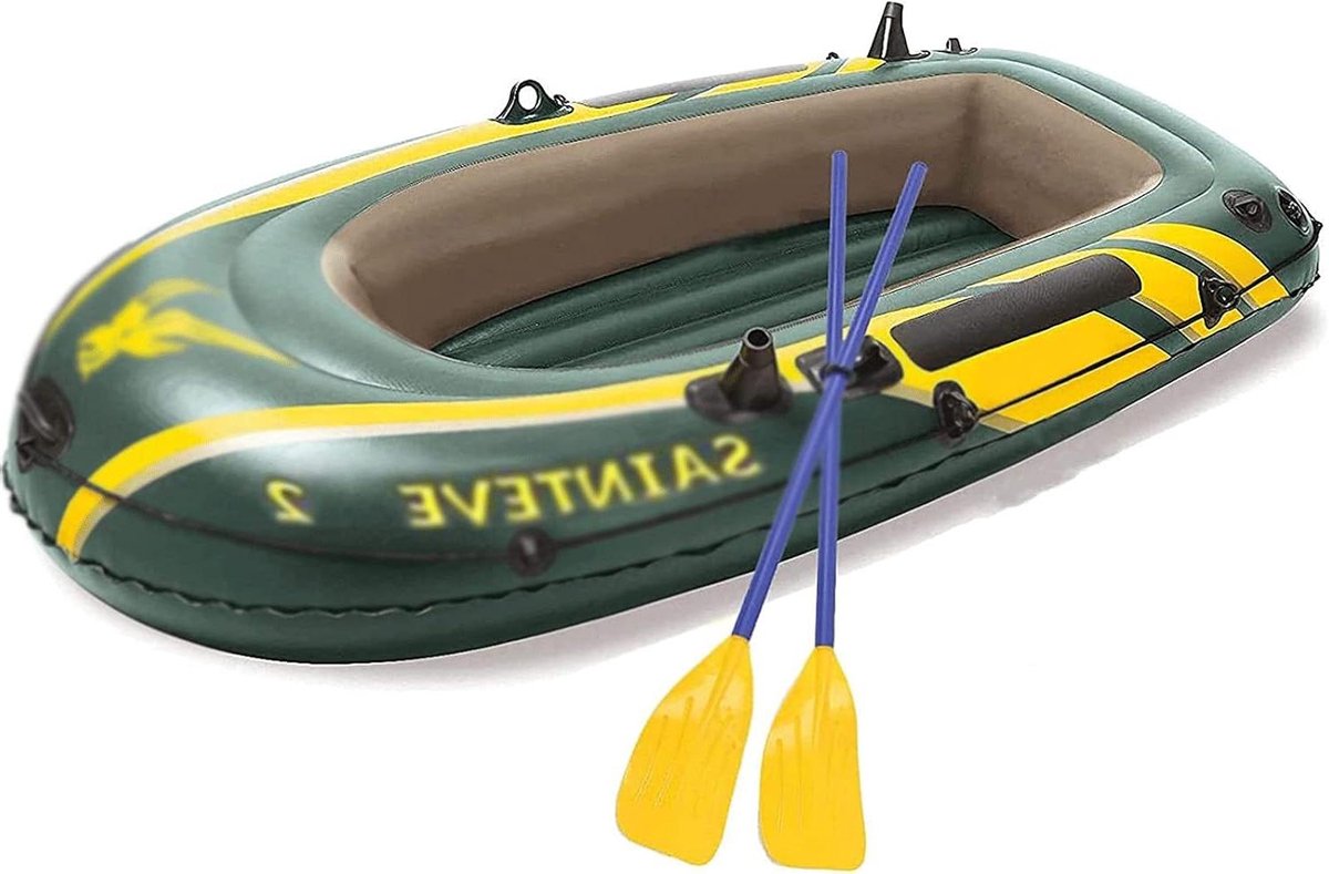 Opblaasbare Kajak Set - Opblaasbare Boot Vlot - Watersport Reizen - Scheurvast PVC Materiaal - 250 x 135 cm - Blauw