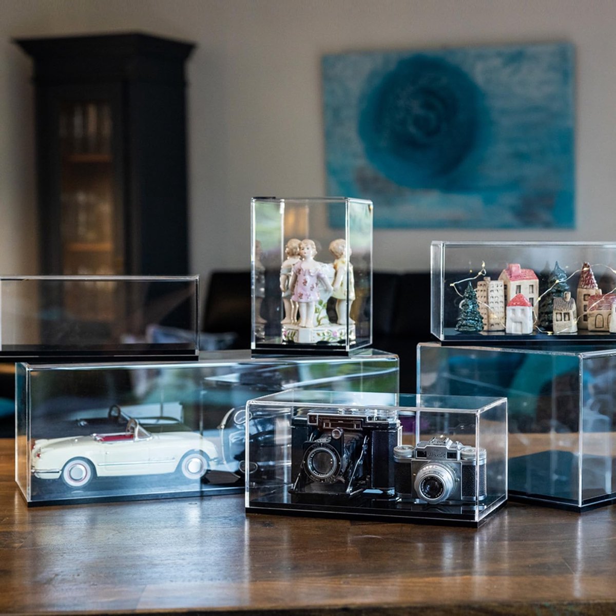 46812 Acryl vitrine voor modelauto's, figuren | 20 x 20 x 38 cm | Transparant