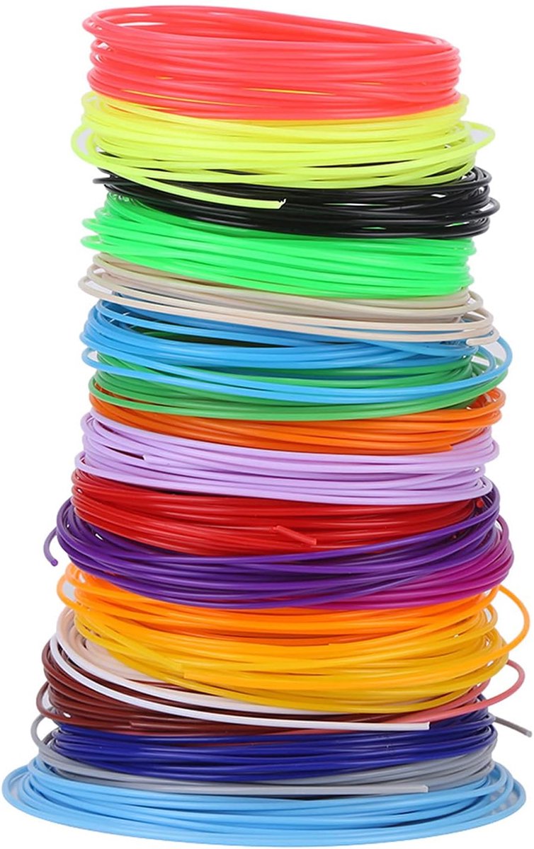 3D-pen, PLA, 20 kleuren, filapen 1,75 mm, navullingen, herbruikbaar, filamentpen voor kinderen, biologisch afbreekbaar, geurneutraal
