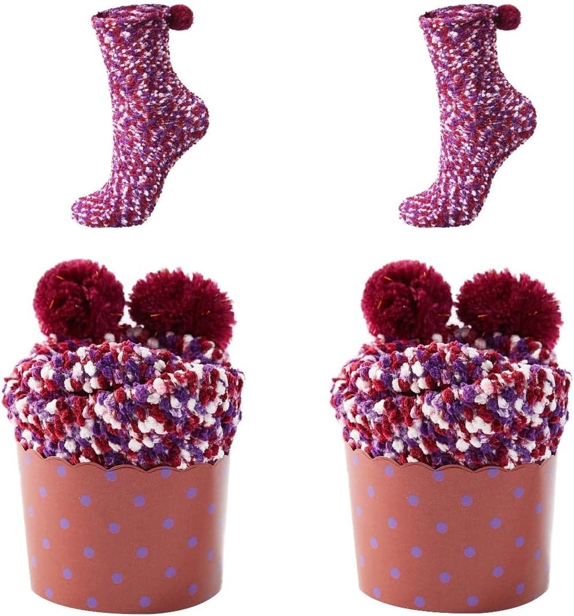 2 Geschenkdozen Valentijnsdag Kerst Sokken Dames Gezellige Super Zachte Warme Fuzzy Pluche DIY Sokken