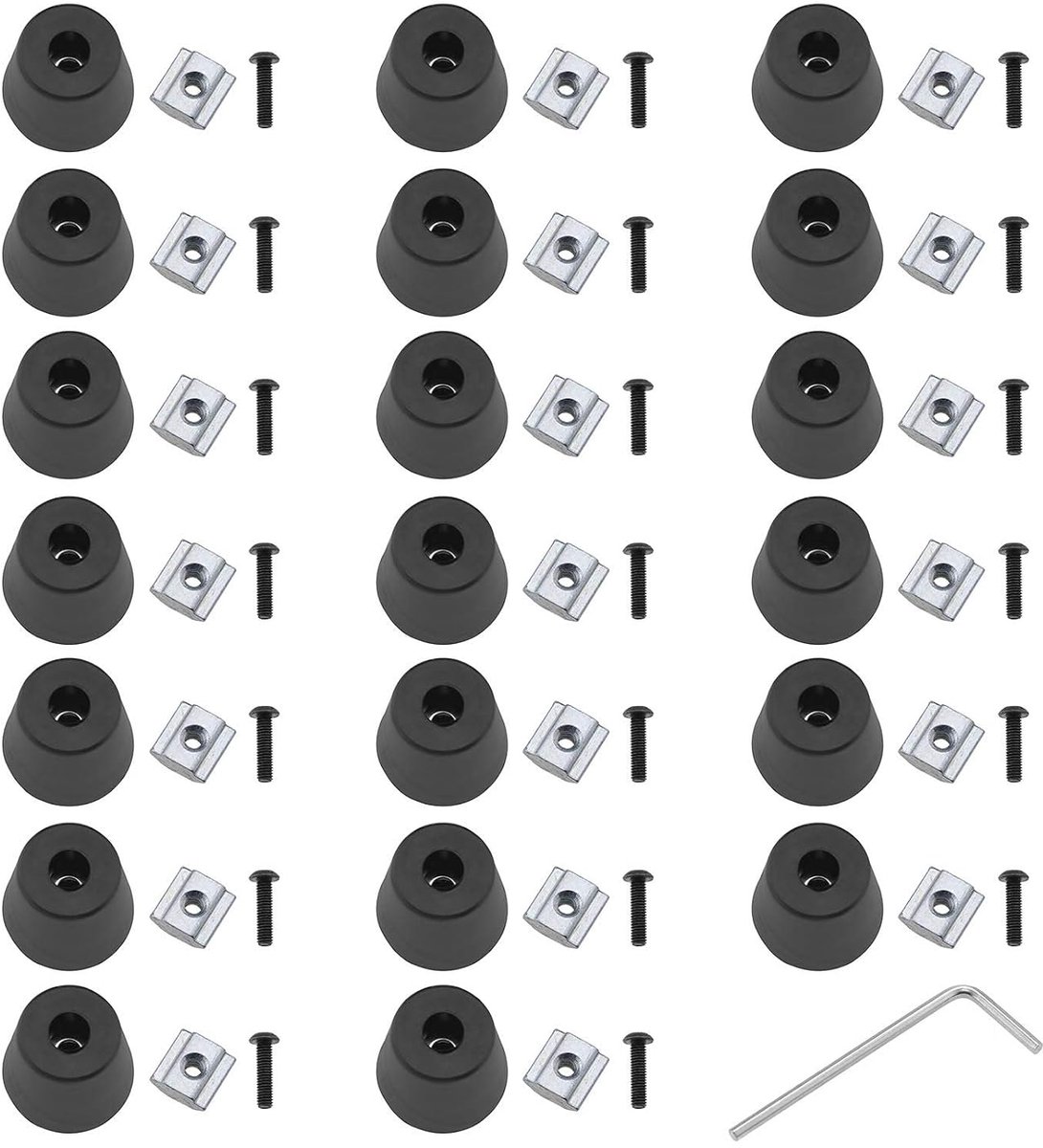 20 Set 2020 Profiel Anti-vibratie Voeten Kit met Landing Rubber T-sleuf Schuifmoer M3 Schroefsleutel Absorber Protector voor 3D Printer