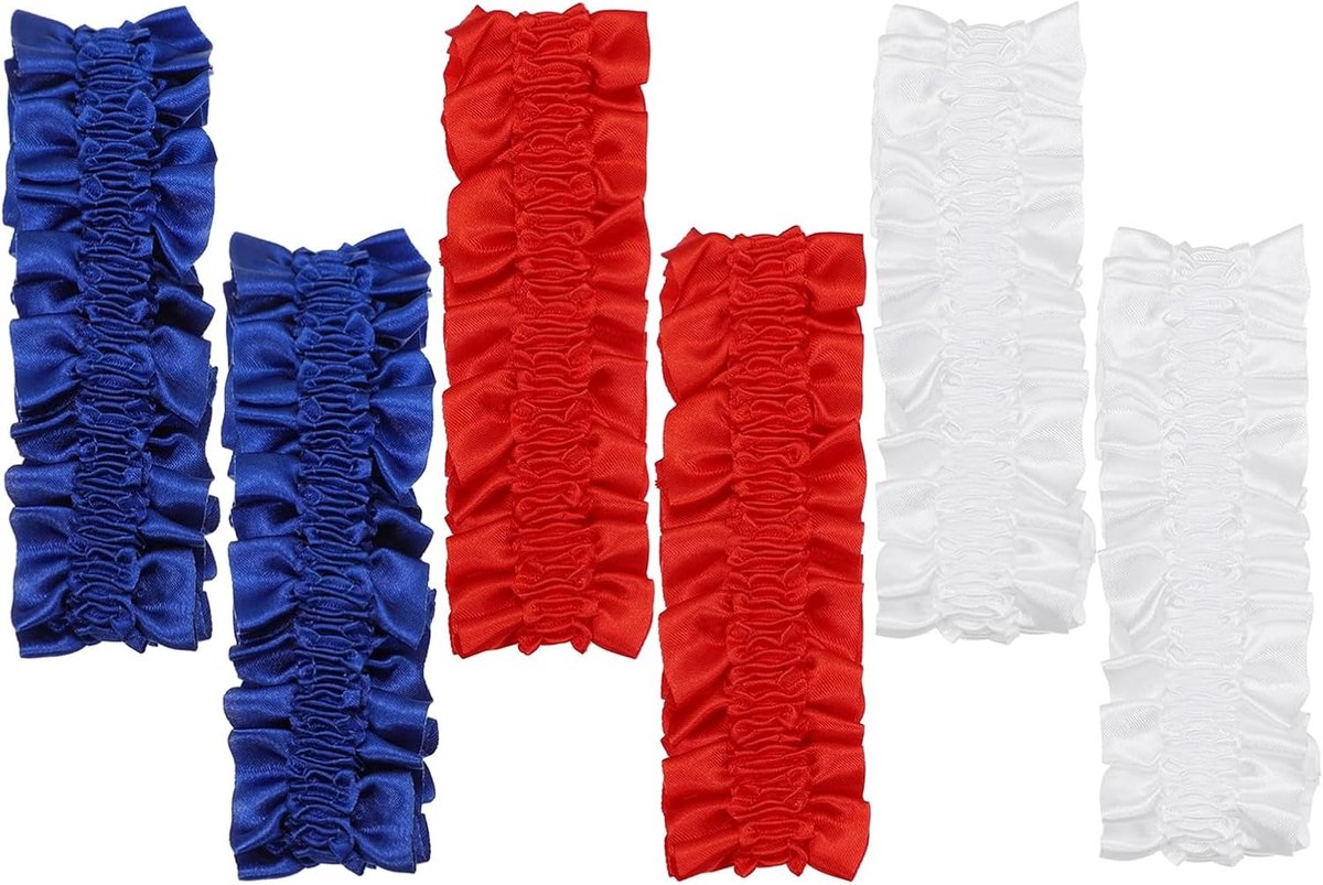 Armbanden kousenband 6 stuks anti-slip mouwhouders voor mannen hemd mouwhouder elastische band voor feest kostuum blauw rood wit