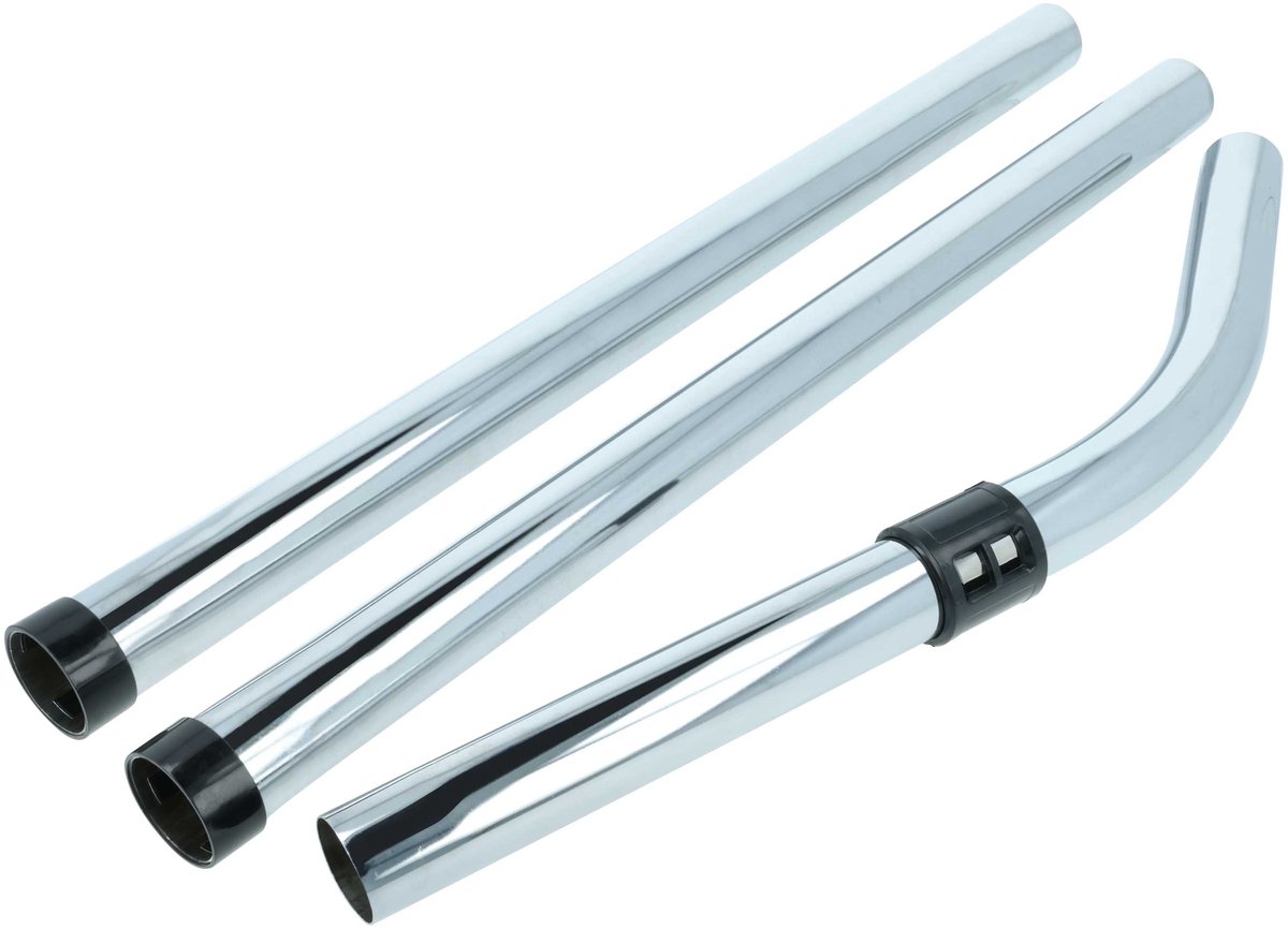 vhbw 3x stofzuigerbuis, 3-delig met verlengstuk, compatibel met Numatic PPR 200A, PPR 200-12, PPR180-11 stofzuigers – 32 mm aansluiting, 50 – 150 cm, zilver