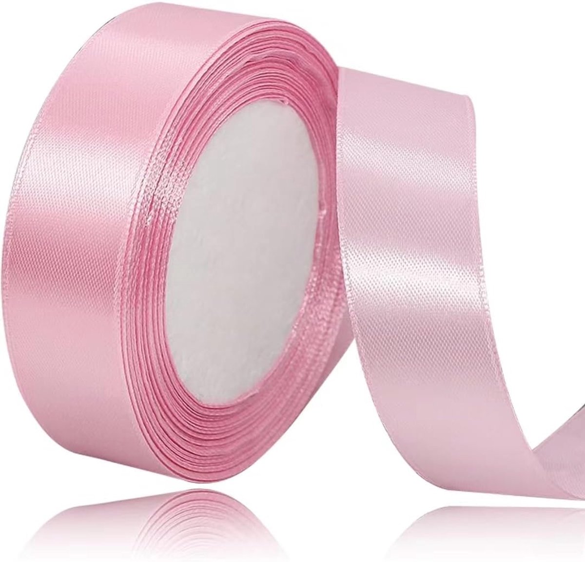 roze, 25 mm breed, 23 meter satijnen linten, roze stoffen lintband, kunsthandwerk, kransen, bruiloftsdecoratie, Kerstmis, haarbogen, boeketten, verjaardag en geschenkverpakking