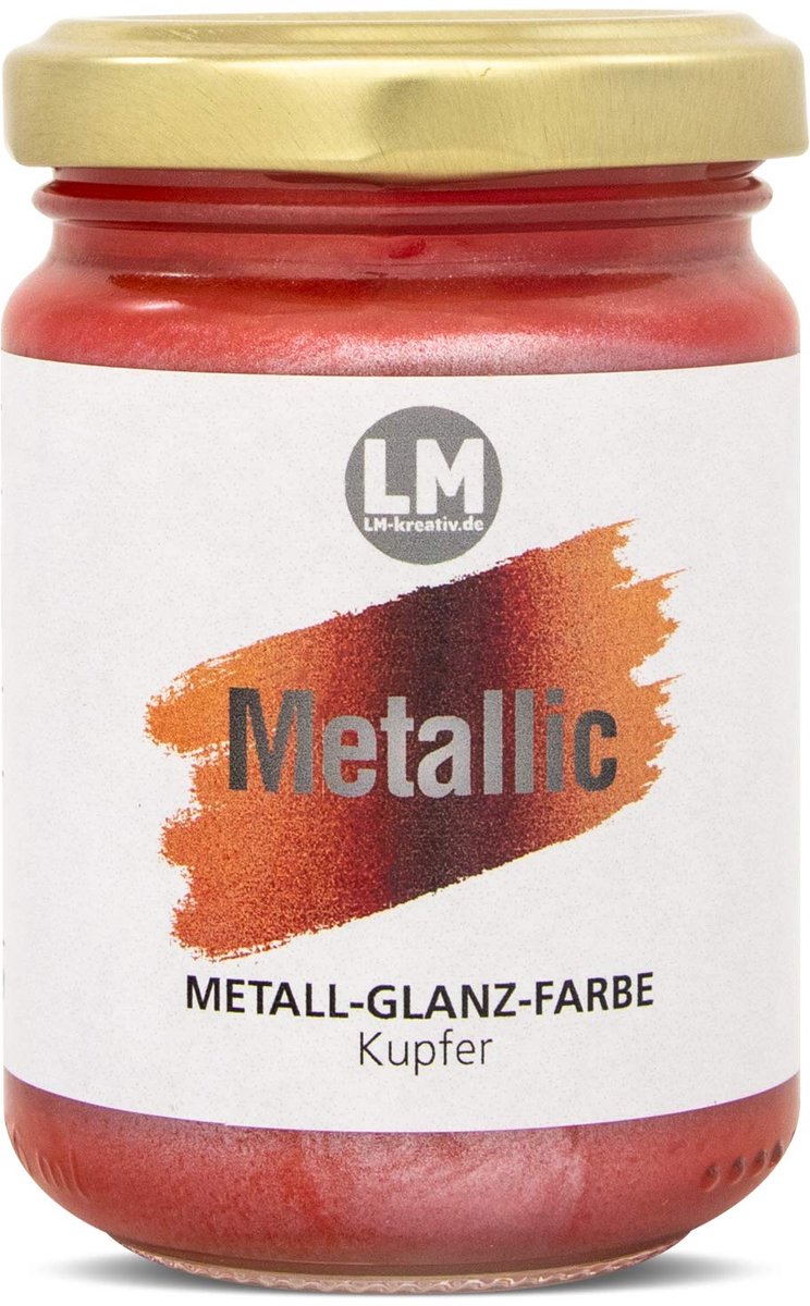 LM-Kreativ Metallic acrylverf - koper - 125 ml - sneldrogend en mengbaar