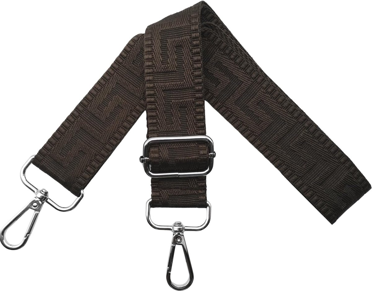 Schouderriem voor tas, tasriemen om te wisselen, verstelbare tasriem, breed, 3,8 cm, met zilveren karabijnhaak, tasband, schouderriem, draagriem voor handtassen dames, kleurrijk, K