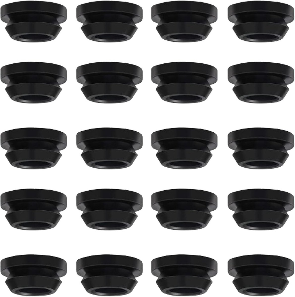 20 stuks zwarte rubberen afdekking, siliconen draadlus, rubberen voetjes, siliconen voeten, 5 mm, beschermende rubberen afdichting voor RV-fornuis, compatibel met Dometic, Smev en Thetford