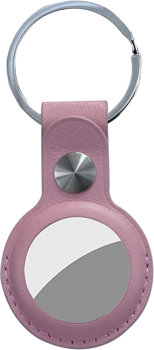 Case voor AirTag echt leer, beschermhoes met sleutelhanger ring, anti-kras