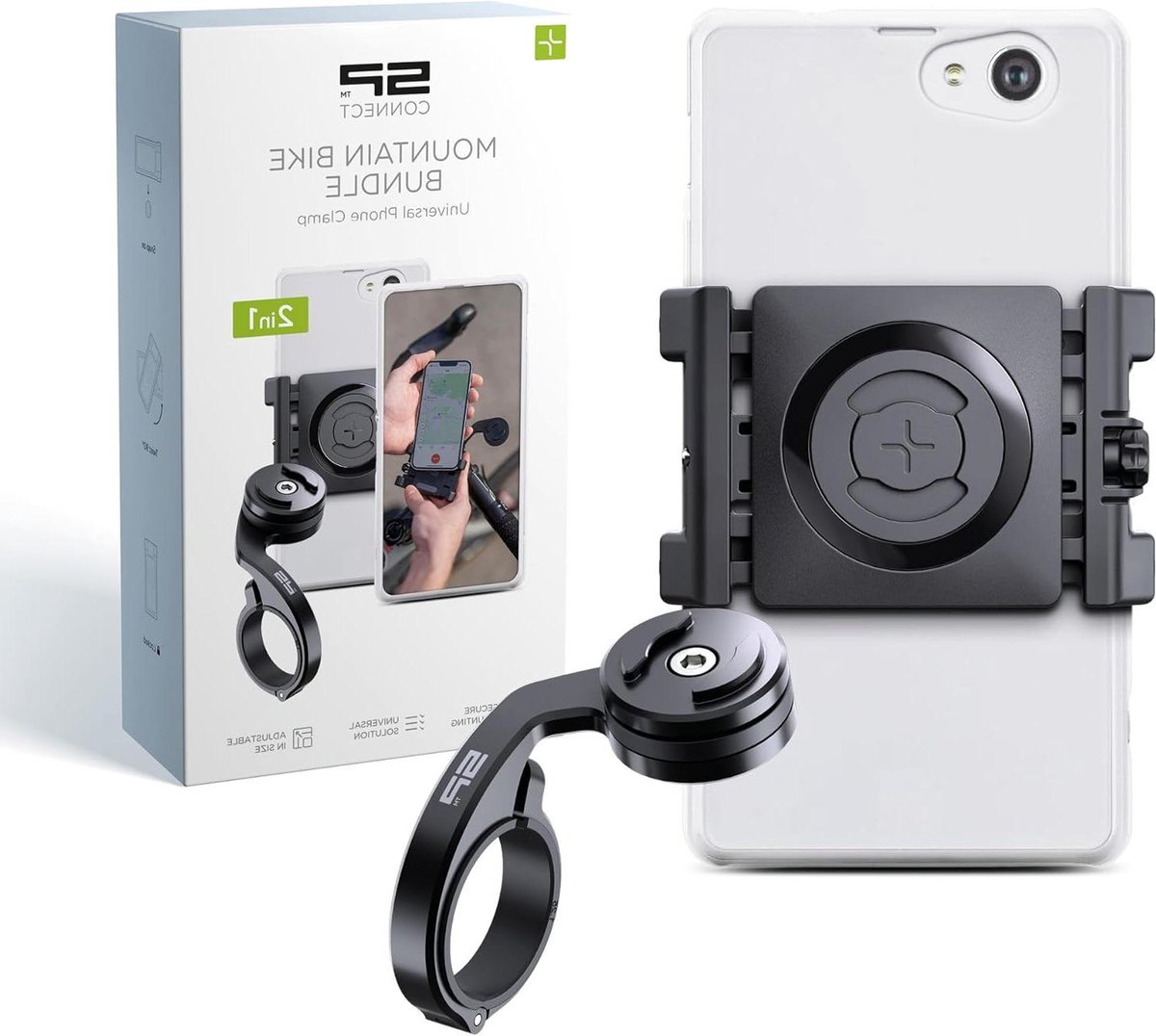 Fiets Telefoonhouder Bundel - Smartphone Fietsbevestiging - Fietsen Prestaties Tracken - Magnetische Bevestiging - Universeel - Zwart
