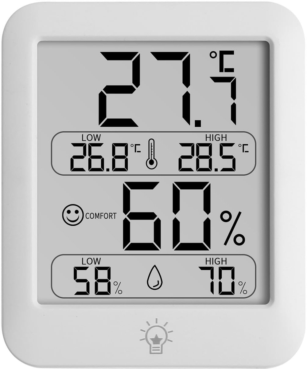 digitale thermometer voor binnen met comfortpictogram, temperatuur- en vochtigheidsmeting