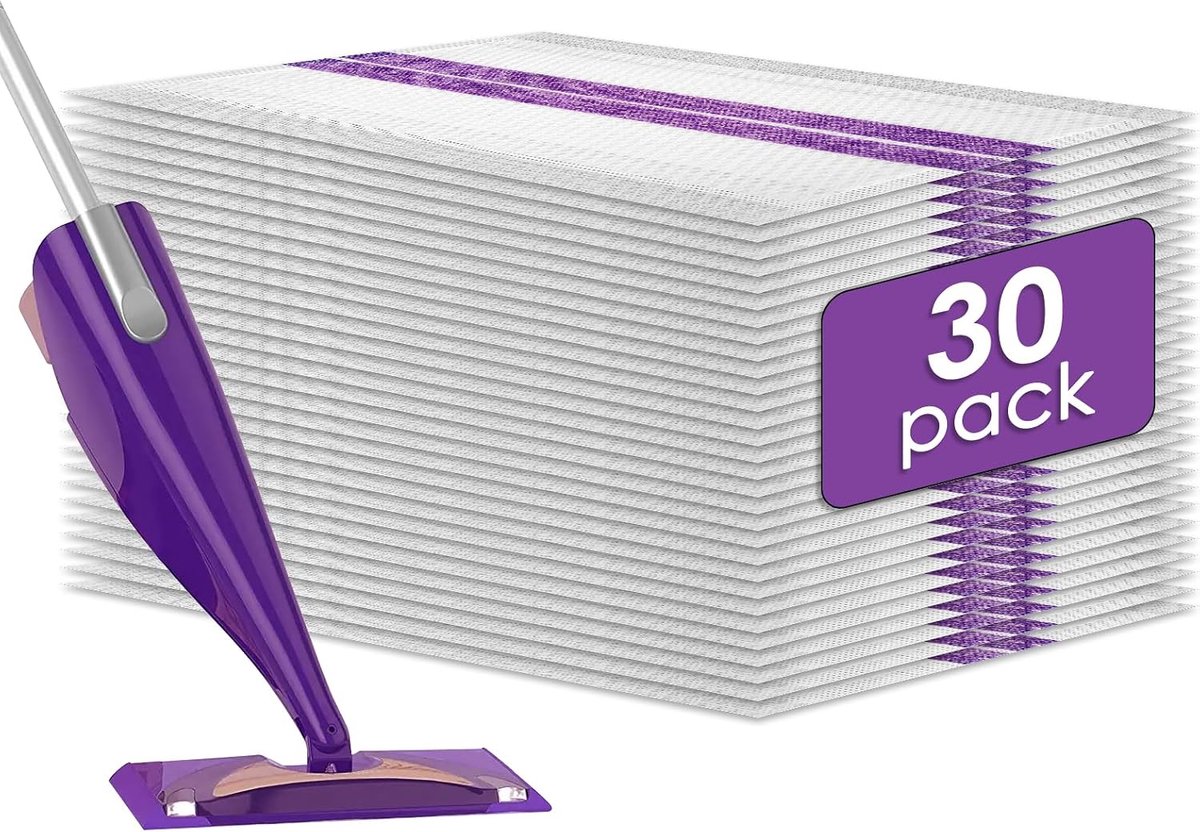 (30 stuks) Wegwerpmop navullingen compatibel met Swiffer WetJet, Spray Cleaning Replacement Pads, Multi-Surface Mop Pad navullingen voor het reinigen van vloeren, 30 stuks reserveverpakking