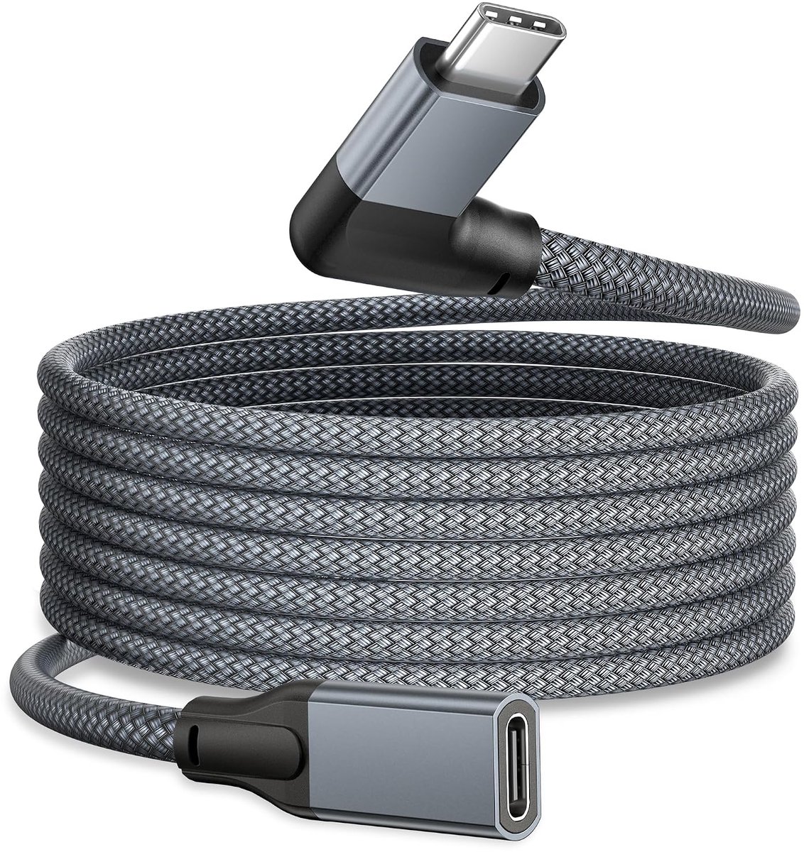 USB C Verlengkabel 1M,90 Graden Vrouwelijk naar Mannelijk Kabel | Haakse Type C 40Gbps,Thunderbolt 3 Adapter Verlengkabel voor MacBook Pro,iPhone 17e 17 Pro,iPad Air Mini 7,Galaxy S26