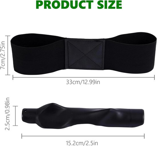 2 stuks golfgriptrainer en swingcorrectie armband, armbandtrainer, zwarte golfclubtraining, combo-greepbevestiging voor het corrigeren van handpositionering en swingmechanica (zwart — afbeelding 5