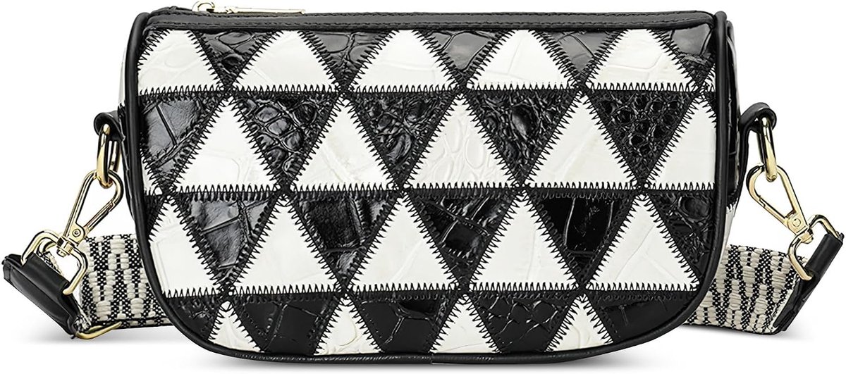 DIRRONA Crossbody Bags for Women Handmade Collage Colorful Shoulder Bag Leather Handbags & Shoulder Bags with - ShopVlot