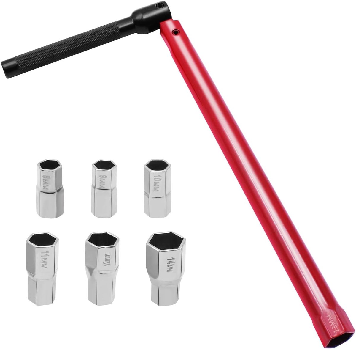 Buitenkraan sleutel - Rood - 8-14 mm - Stalen Staande Kraansleutelset - Voor Sanitaire Installaties