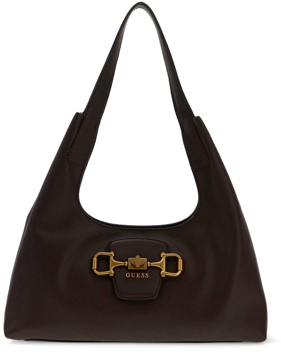 GUESS schoudertas Sunset Small Hobo Bag Brown donkerbruin