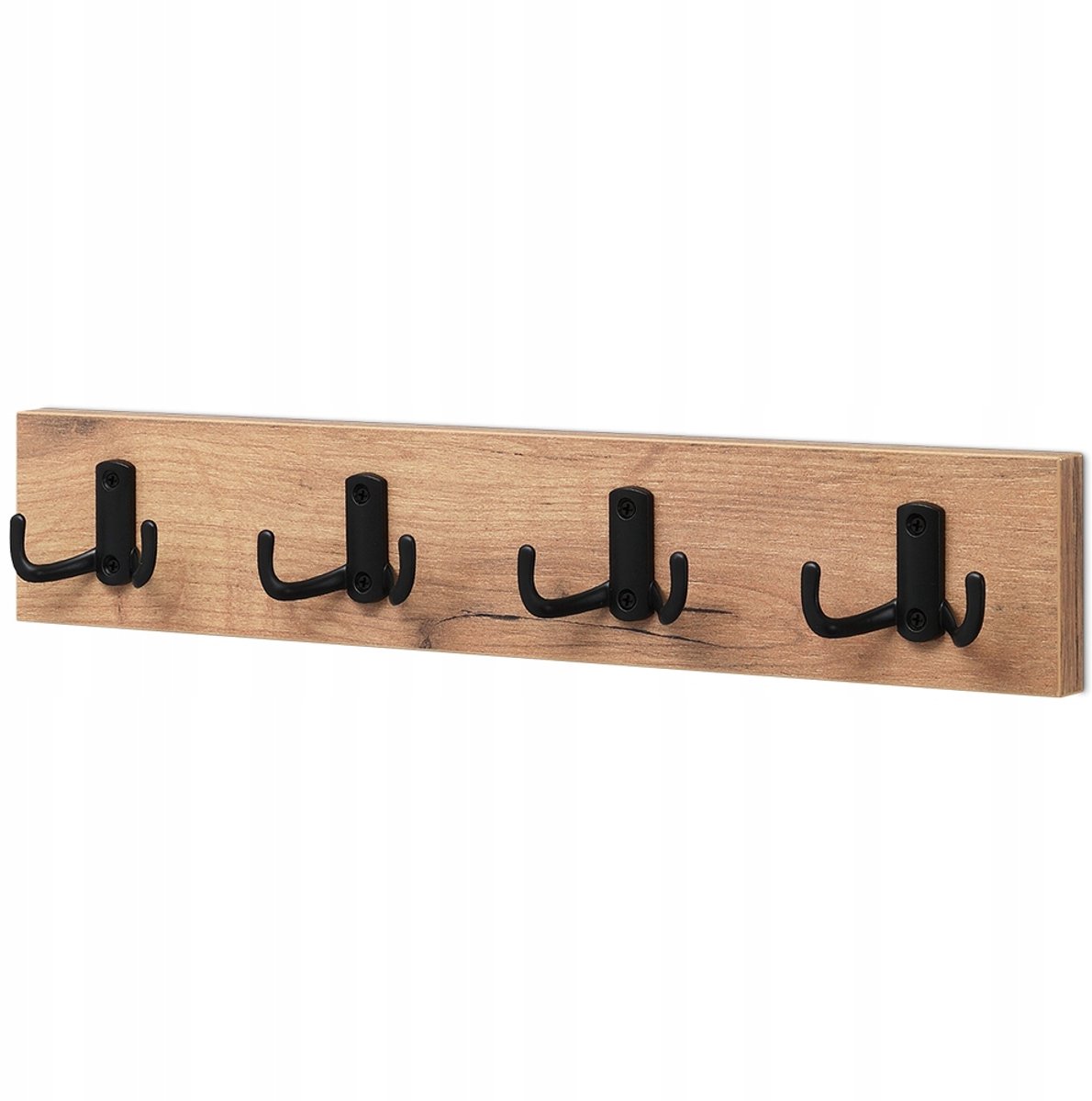 Wandkapstok met 4 Haken - Goud Eiken - Zelfmontage