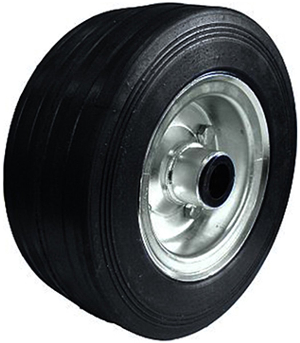 Metaal-rubber wiel 200 mm, 250 kg draagvermogen, kogellager