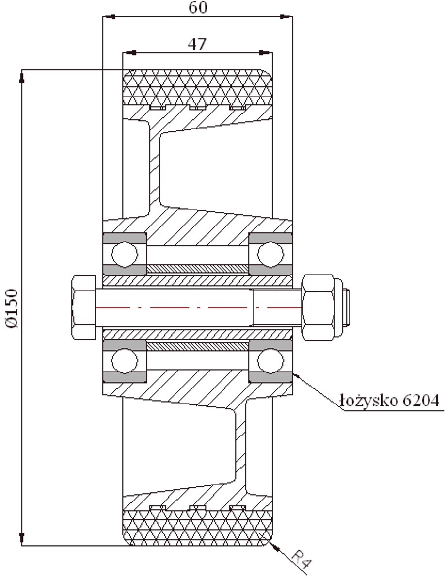 Aluminium-Polyurethaan Wiel 150x47mm - Hoge Draagkracht