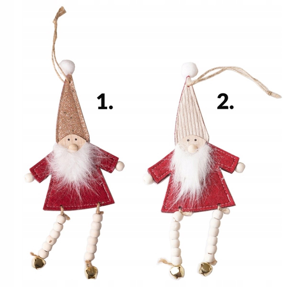 Kerstdecoratie Kabouter met Baard 25 cm - Grijze Baard & Rode Kleding