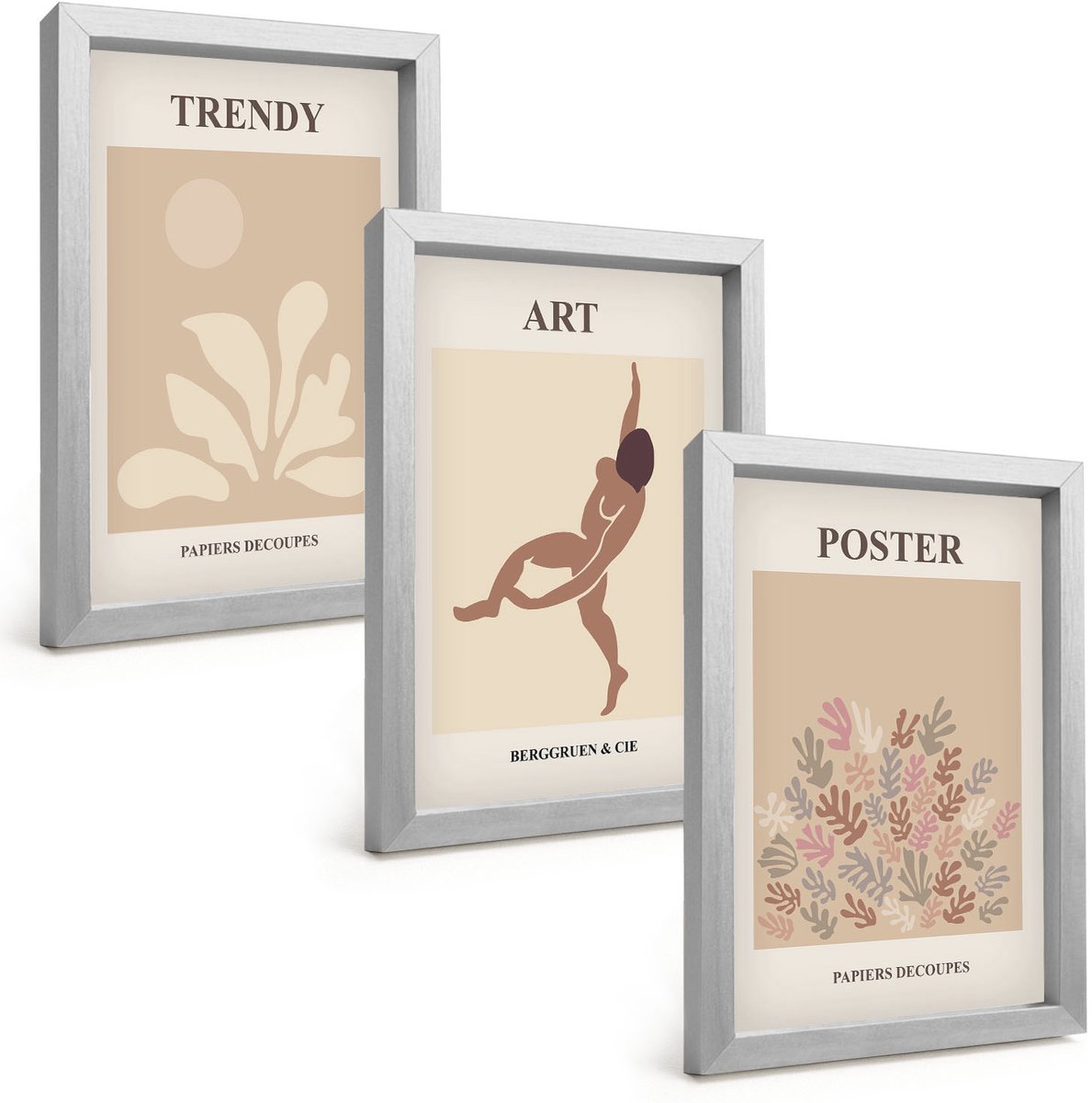 Tulup 4-Delige Schilderij Set - Abstracte vormen en figuren van Henri Matisse - 20 x 30 cm - Decoratieve Schilderijen - Woonkamer - Interieur