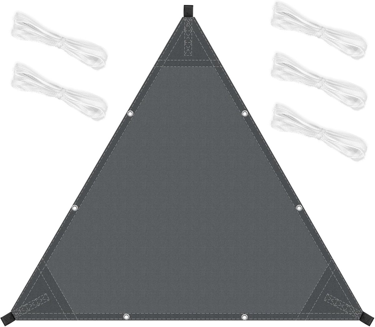 COOL AREA Schaduwdoek Driehoek met Rechte Kant 2x2x2m, Antraciet - ShopVlot