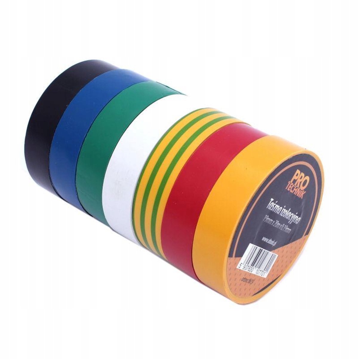 Isolatietape PVC 19mm x 20m - Mix Kleuren (10 stuks)