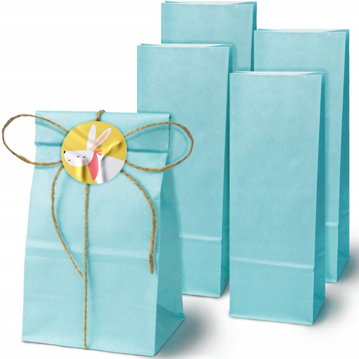 Pastel Blauwe Papieren Cadeauzakjes 10x7x28 cm - Feestelijk & Eco