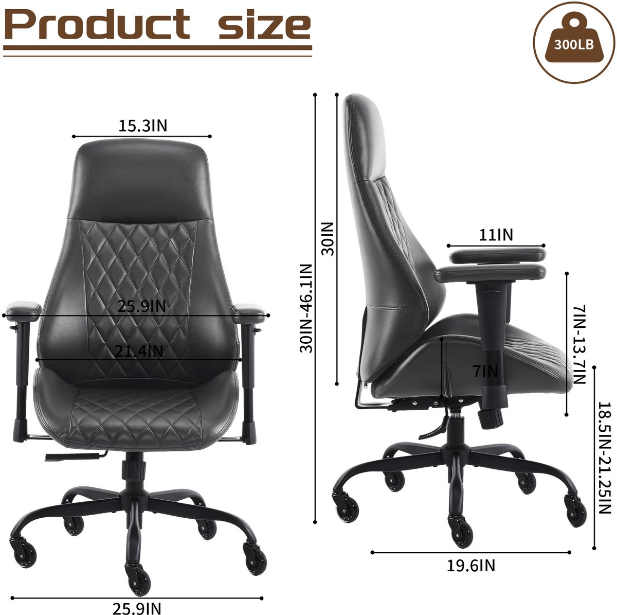 TRANSLOGISTIC FURNITURE S.R.L. FloraGrace Bureaustoel - Leer thumbnail 4