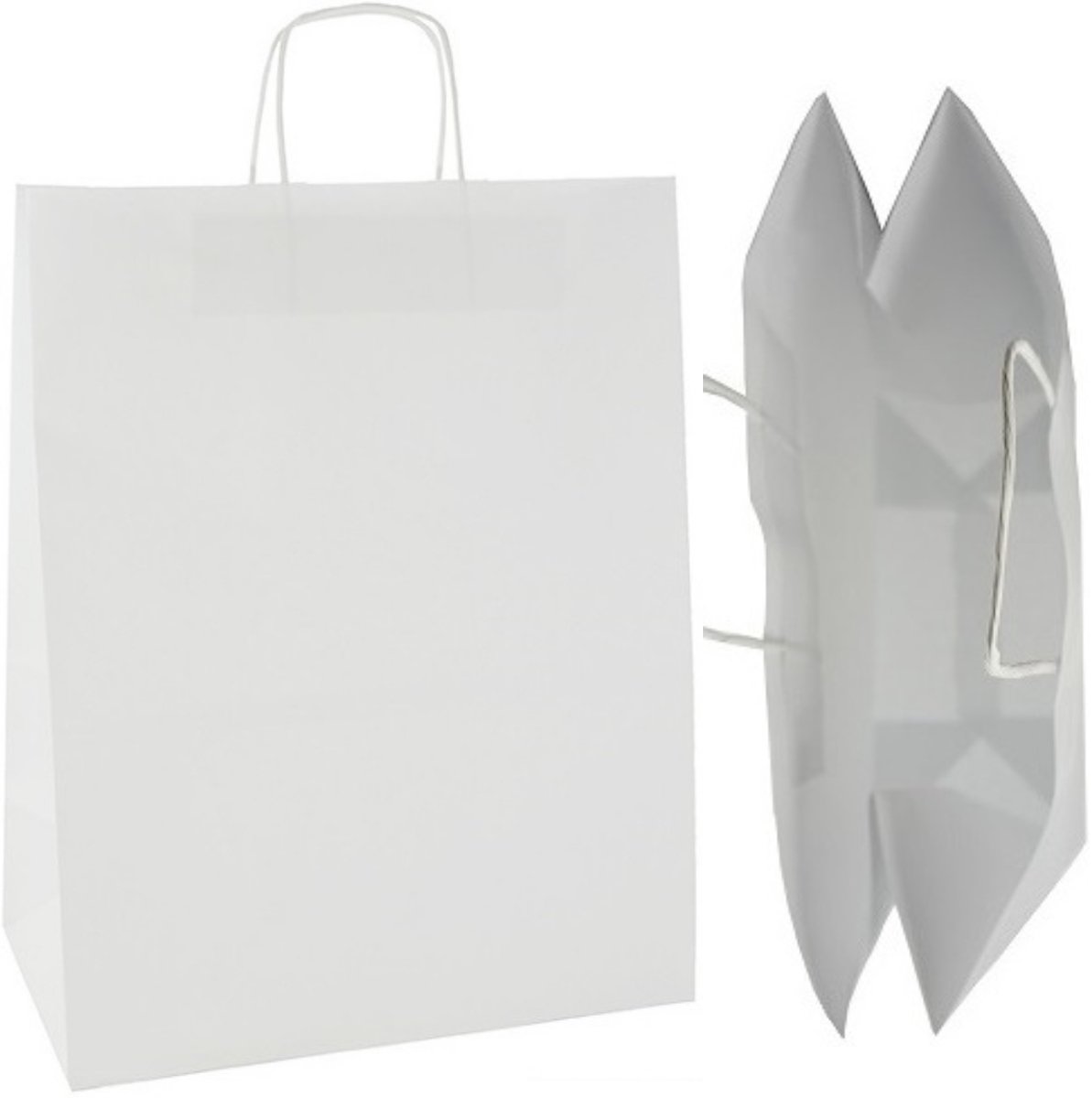 25 Witte Papieren Zakken 30x17x42 cm - Milieuvriendelijk en Stevig