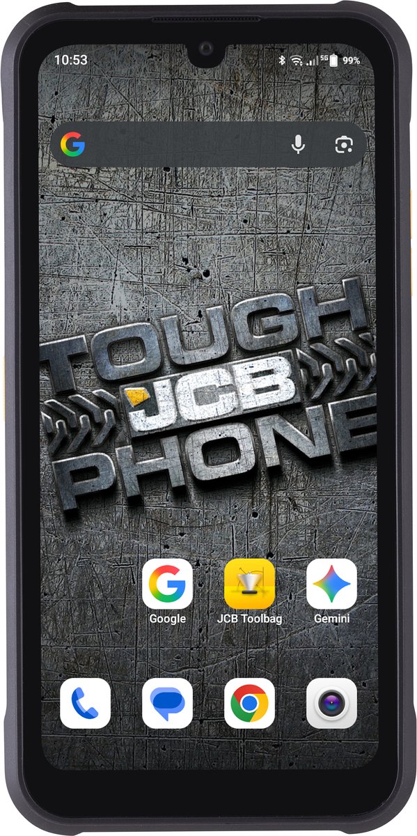 JCB Toughphone E50 - 128GB Black - 6 GB - 5G - NanoSIM + eSIM - 6.1" - 5000 mAh - USB Type-C - Android 16