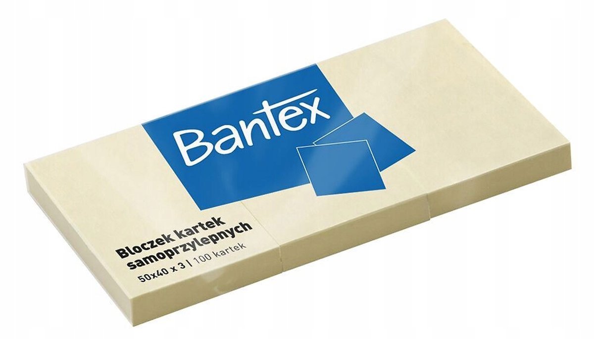 Bantex Gele Zelfklevende Notitieblokjes 50x40mm - Kantoor Essentieel