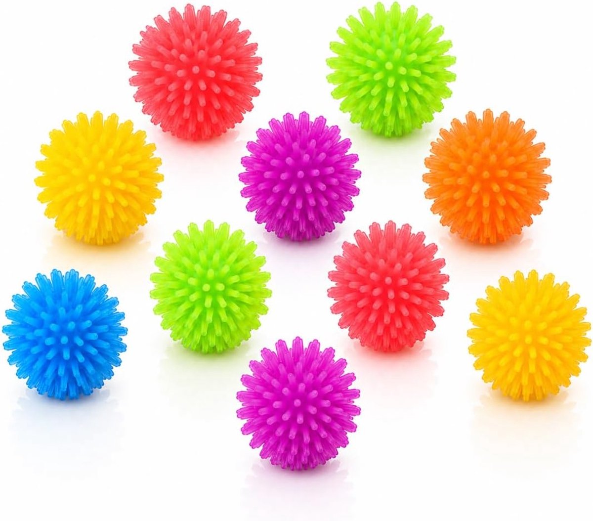 10 stuks massagebal, perfect met noppen, egelbal, zacht en elastisch, geurloos, reflexologie en triggerpunten massage - ShopVlot