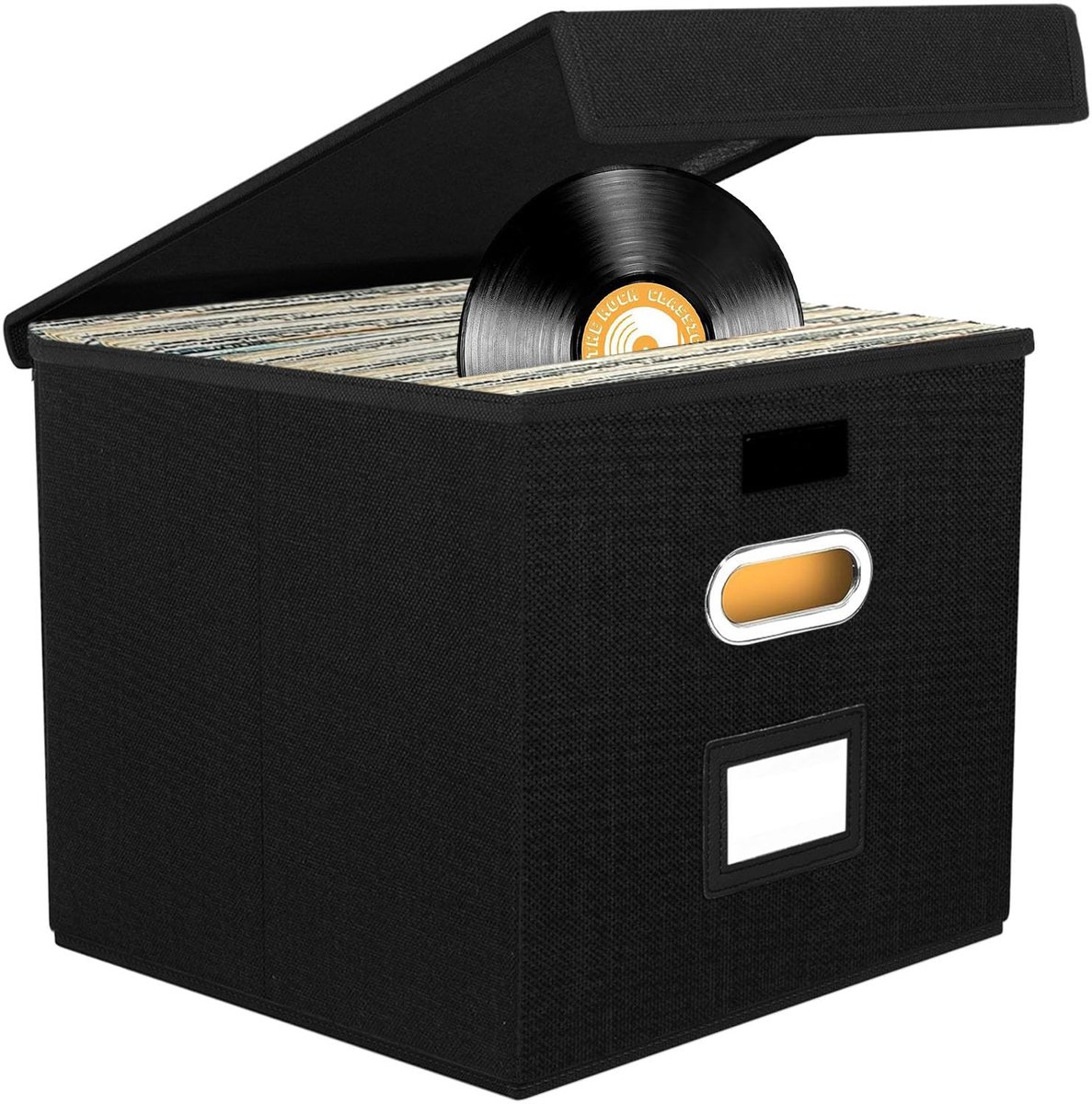 12" Vinyl Record Opbergdoos, Opvouwbare & Stapelbare LP Opbergdozen voor maximaal 90+ enkele platen, CD Opbergkoffer - ShopVlot