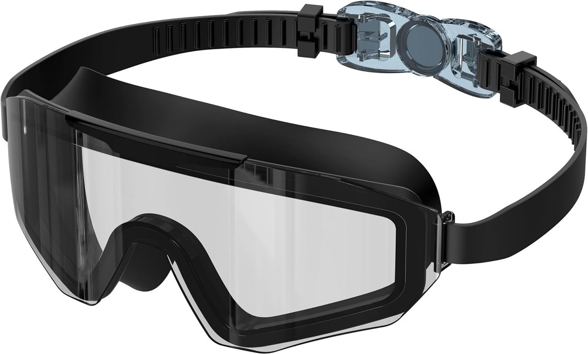 Zwembril - Zwart - Groot Frame - Anti-Condens en UV-Bescherming - Uniseks voor Duiken en Watersport