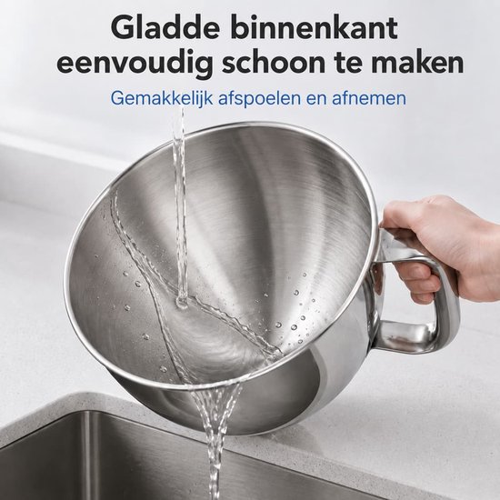 Voor Kitchenaid Mengkom 5k5thsbp Metalen kom Gepolijst roestvrij staal van Merkloos — afbeelding 3
